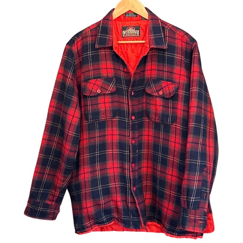90s Greatland Sportswear Quilted Flannel Shirt Jacket Lumberjack CabinCore